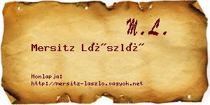 Mersitz László névjegykártya